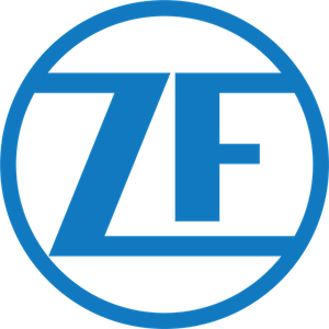 Blaues Logo der Firma ZF Friedrichshafen