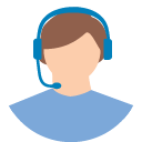 Man with headset icon.