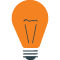 Orange lightbulb icon.