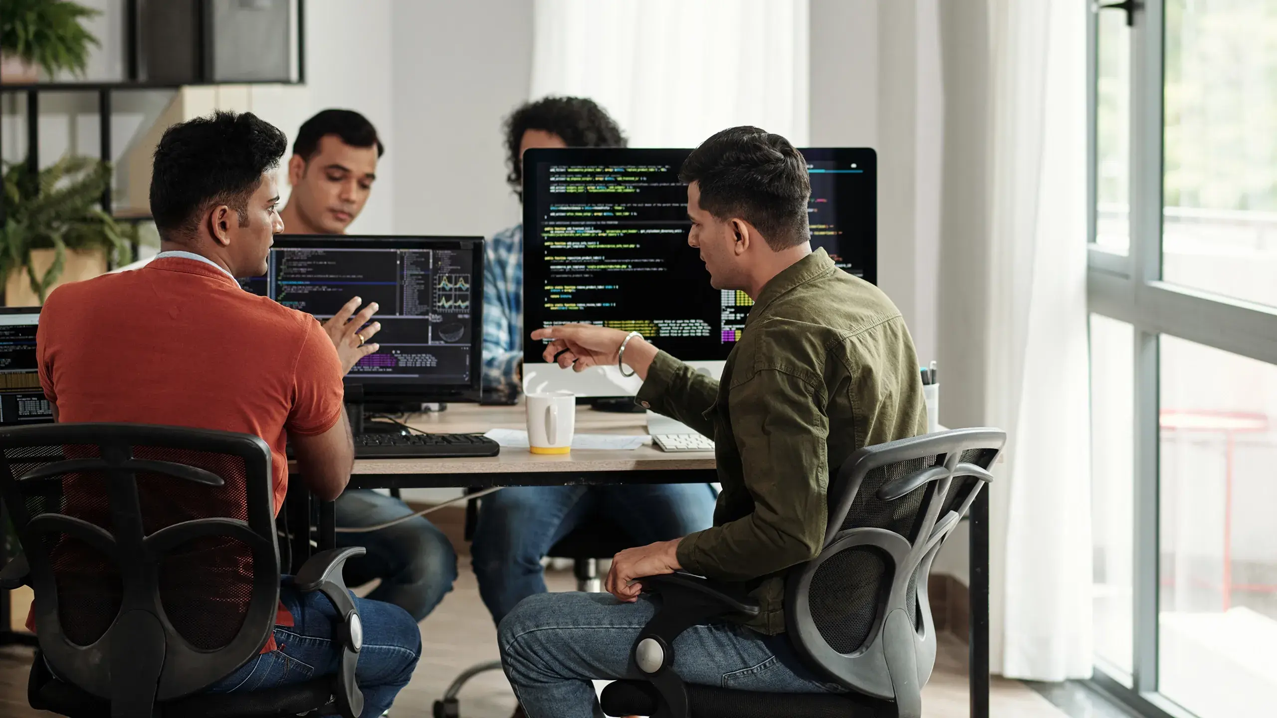 people working in office