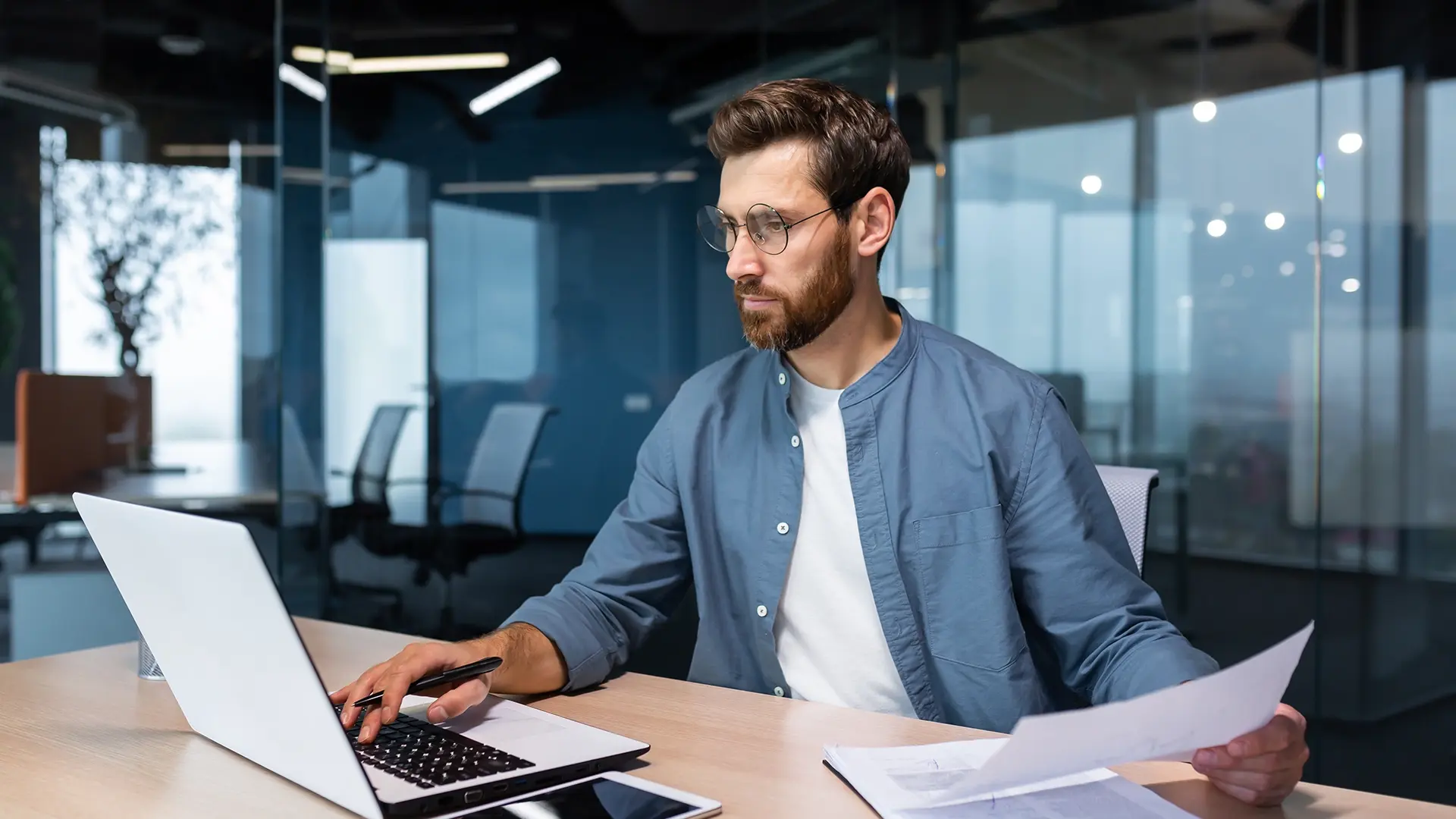 Man working at desk